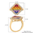 AAA mehrfarbiger Saphir und Diamant-Ring in 585 Gold - 4 ct. image number 4