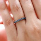 Blauer Diamant Band-Ring, 925 Silber platiniert  ca. 0,50 ct image number 2