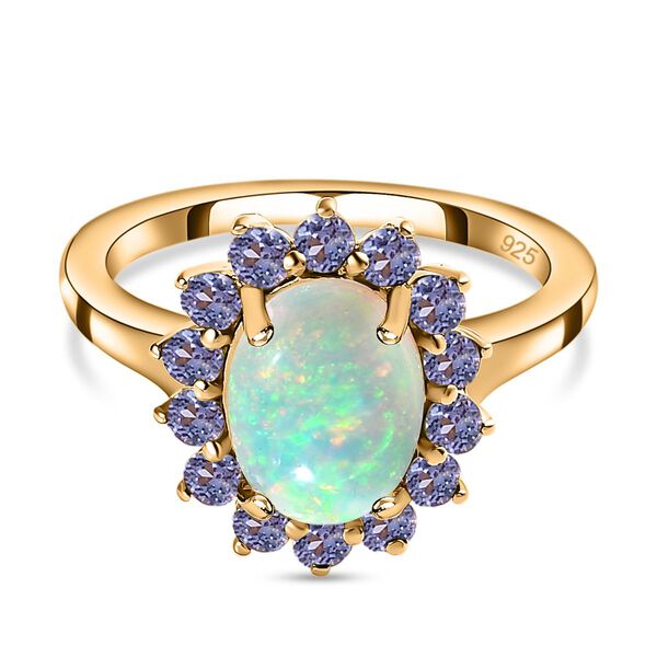 AA natürlicher, äthiopischer Welo Opal und Tansanit-Ring - 1,74 ct. image number 0