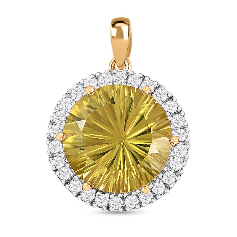 AAA Ouro Verde Quarz und Zirkon Anhänger - 9,58 ct. image number 0