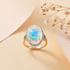 AAAA Natürlicher, äthiopischer Welo Opal, Diamant und kolumbianischer Smaragd-Ring in 585 Gold - 9,01 ct. image number 8