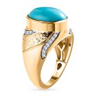 Amerikanischer Sleeping Beauty Türkis und Zirkon-Ring - 5,16 ct. image number 4