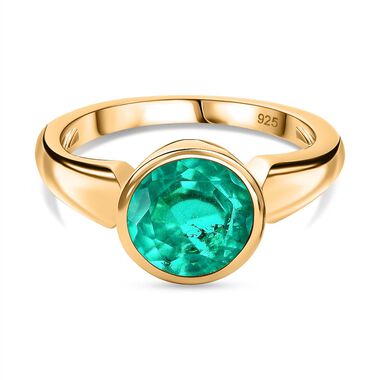 Smaragd Triplett Quarz Ring - 2,46 ct.