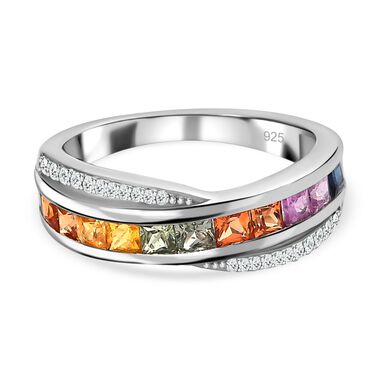 Mehrfarbiger Saphir und Zirkon-Ring - 1,47 ct.