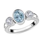 Espirito Santo Aquamarin und Moissanit Ring, ca. 1,61 ct image number 2