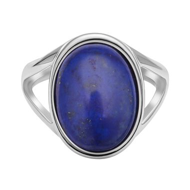 Lapislazuli-Ring, reiner Edelstahl  ca. 10,00 ct