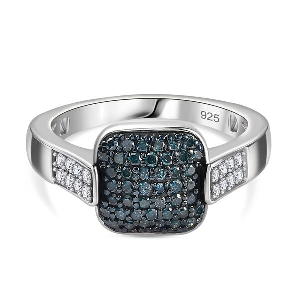 Weißer und blauer Diamant-Ring - 0,48 ct. image number 0