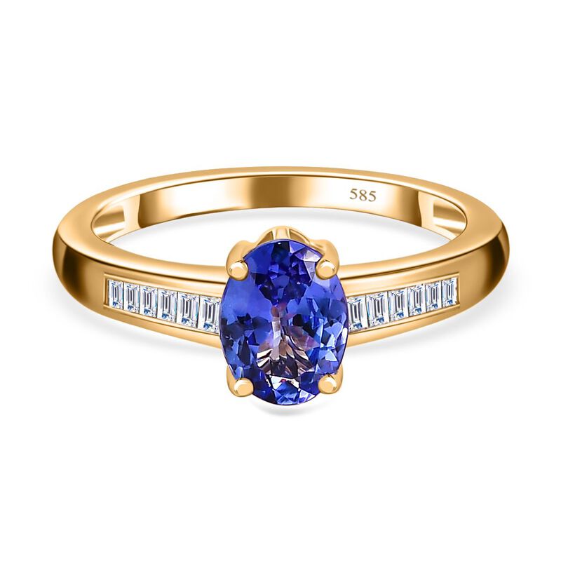 AAA Tansanit und Diamant Ring - 1,54 ct. image number 0