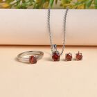 3er-Set- Rotes kubisches Zirkonia-Schmuckset - 3,40 ct. image number 1