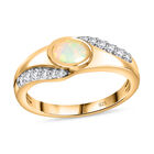 Natürlicher, äthiopischer Welo Opal und Zirkon-Ring - 0,56 ct. image number 4