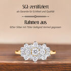 SGL zertifizierter VS-EF Labor-Diamant-Ring, 925 Silber 750 Gelbgold Vermeil - 1 ct. image number 2