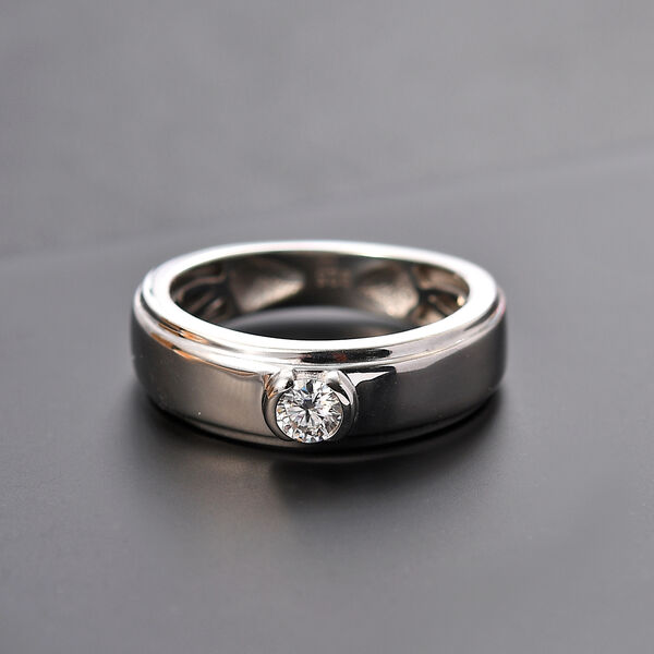 Moissanit Ring, 925 Silber platiniert - 0,16 ct image number 1