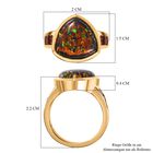 Labor schwarzer Opal und roter Granat-Ring - 2,81 ct. image number 6