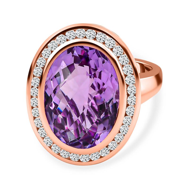 AAA Rose De France Amethyst und Zirkon Ring - 12,25 ct. image number 0