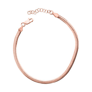 Fischgräten-Armband in rosévergoldetem Silber