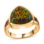 Labor schwarzer Opal und roter Granat-Ring - 2,81 ct. image number 3