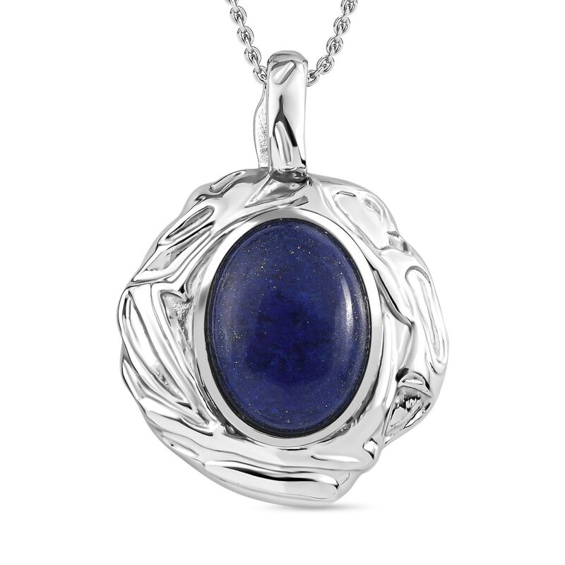 Strukturierter Lapislazuli-Anhänger mit 50cm Kette - 15 ct. image number 0