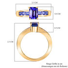 AAA Tansanit (Oktagon Schliff) und AA Tansanit (Carrè Schliff) Ring in 585 Gold - 1,76 ct. image number 4