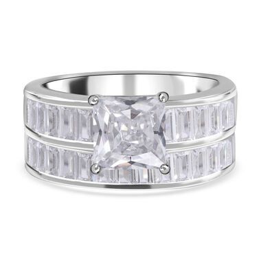 LUSTRO STELLA 2er-Set- weiße Zirkonia-Ringe - 5,04 ct.