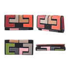 Chaos by Elsie: Patchwork Brieftasche aus 100% echtem Leder mit RFID Schutz, Rot und Orange image number 3