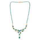 Pfau Quarz Triplett, blaue Apatit und Zirkon-Halskette, 45 cm - 57,03 ct. image number 5