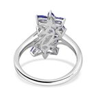 Tansanit Blumen-Ring, 925 Silber platiniert  ca. 1,05 ct image number 5