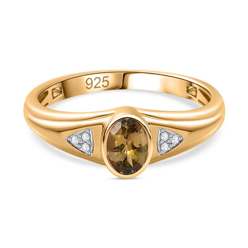 AA natürlicher goldener Tansanit und Zirkon-Ring - 0,49 ct. image number 0