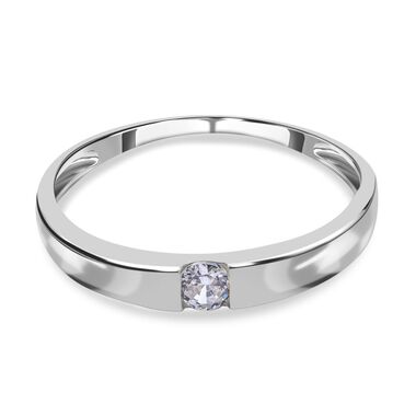 LUSTRO STELLA - Weißer Zirkonia-Ring, 925 Silber rhodiniert - 0,25 ct.