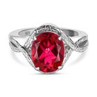 Magenta Rosa Quarz Triplette Ring, 925 Silber platiniert (Größe 19.00) ca. 4.01 ct image number 0