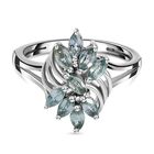 Montana Pfau Saphir floraler Ring, 925 Silber platiniert, 0,95 ct. image number 0