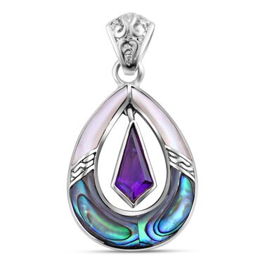 Royal Bali Kollektion - Afrikanischer Amethyst und Abalone-Anhänger - 1,89 ct.