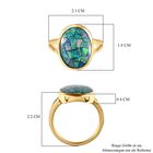 Mosaik-Opal Solitär-Ring, 925 Silber Gelbgold Vermeil, 5,43 ct. image number 6