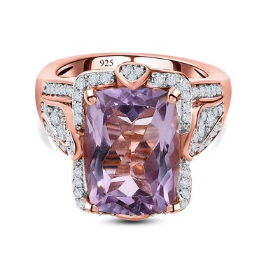 AA Rose De France Amethyst und Zirkon Ring - 7,59 ct.