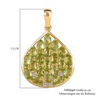 Peridot, Weißer Zirkon Anhänger 925 Silber 750 Gelb Vermeil ca. 4.90 ct image number 5