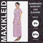 Maxikleid mit gesmokter Taille und Flatterärmeln, One Size, Rosa Gänseblümchen image number 1