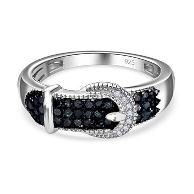 Blauer und weißer Diamant-Ring - 0,25 ct.