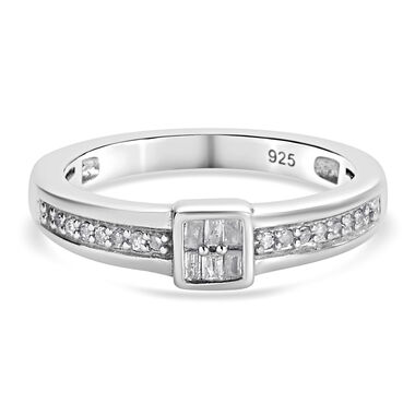 Diamant Ring 925 Silber platiniert  ca. 0,15 ct