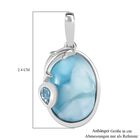 AA Larimar und himmelblauer Topas-Anhänger - 7,45 ct. image number 5