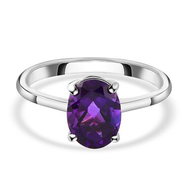 AAA Natürlicher, marokkanischer Amethyst-Ring, 925 Silber platiniert  ca. 1,80 ct