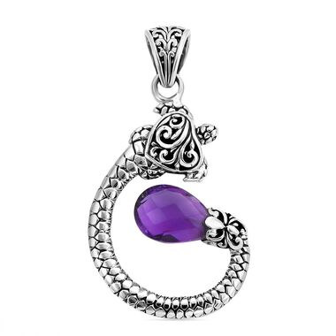 Royal Bali Kollektion - Schildkröte afrikanischer Amethyst-Anhänger