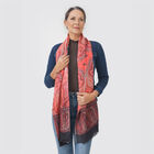 LA Marey, 100% Cashmere Wool Scarf, colour -offwhite/orange, Size -70X 190 CM image number 2