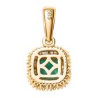 AAA Kolumbianischer Smaragd, Weißer Diamant Anhänger, 585 Gold ca. 0.78 ct image number 4