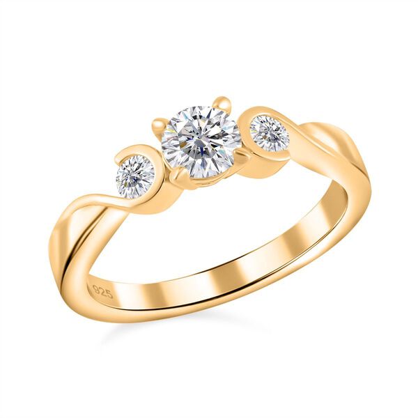 Moissanit Ring, 925 Silber Gelbgold Vermeil - 0,72 ct. image number 0