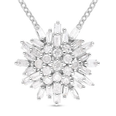 Schneeflocke Diamant Anhänger mit Kette- 0,50 ct.