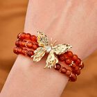 Flexibles rotes Achat-Armband - 160 ct. image number 1