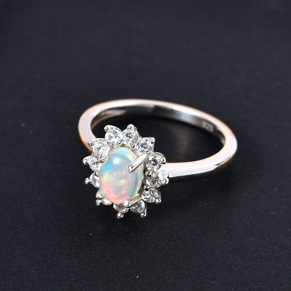 Natürlicher, äthiopischer Welo Opal und Zirkon-Ring - 1,15 ct. image number 1