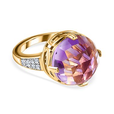 AA afrikanischer Amethyst und Zirkon-Ring - 11,22 ct.