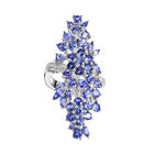 Floraler Tansanit und Zirkon-Cluster-Ring - 5,25 ct. image number 0