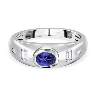 AAA Tansanit und Zirkon Ring - 0,66 ct.