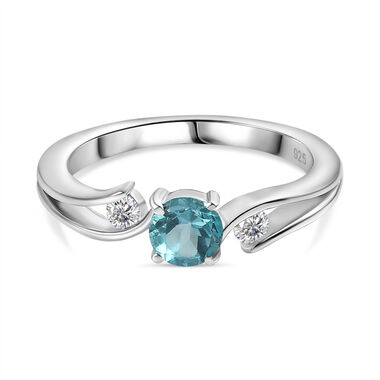 Blauer Apatit und Zirkon-Ring - 0,78 ct.